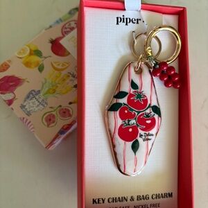 Piper K Tomato Red and Gold Bag Charm!